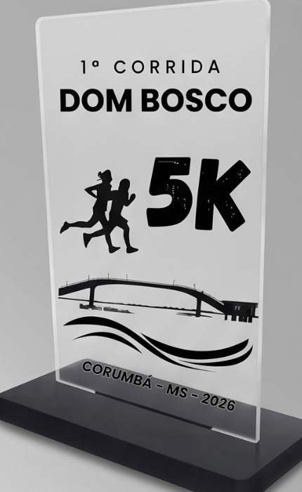Troféu acrílico Dom Bosco 5K